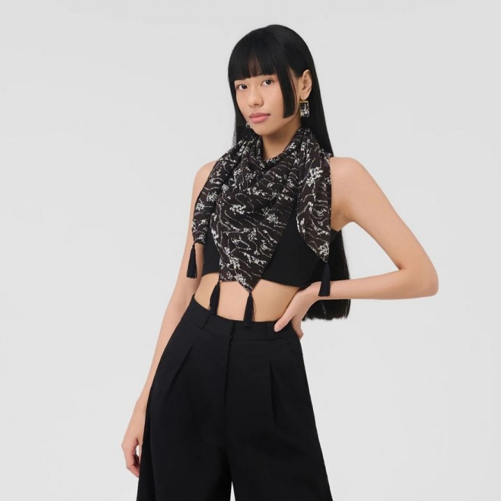 Silk scarf TIMESQUARE - NIGHT CANOPY 90*100cm